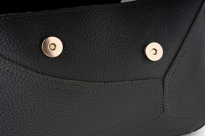 Lucky Bees 1273 Bolso de mano de cuero de polivinilo color verde oscuro